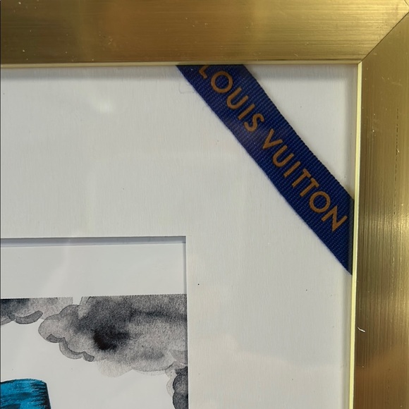 Louis Vuitton Blue and Gold Framed Art Bilboa - Picture 4 of 6